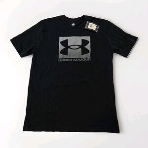 NWT Mens Sz Medium Under Armour Charged Cotton Short Sleeve T Shirt Loose Black